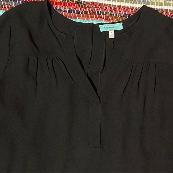 Women’s Black Blouse Sz Large - Picture 4 of 6